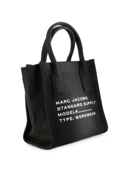 Geantă shopper Marc Jacobs cu imagine din canvas negru