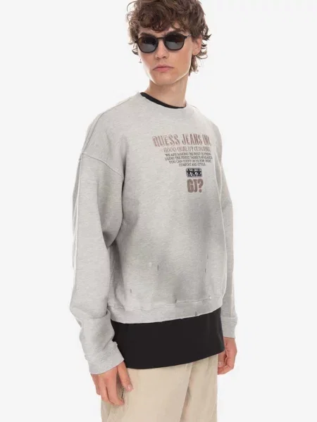 Guess U.S.A. mikina Guess USA Crewneck Sweatshirt šedá