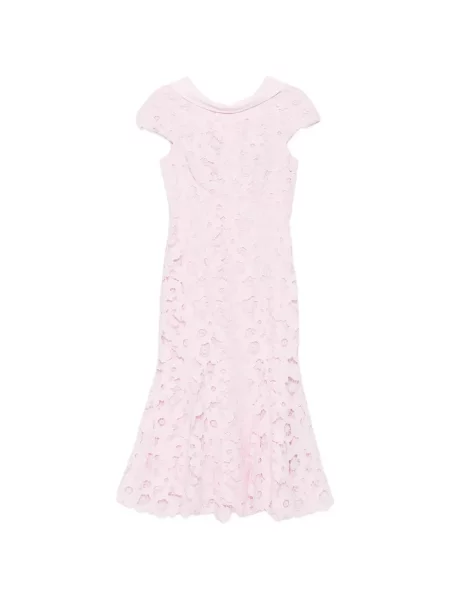 Костюм с яка рокля Self-portrait с дантела розово