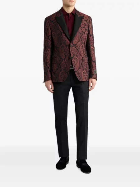 Geacă Etro cu model paisley din jacard roșu
