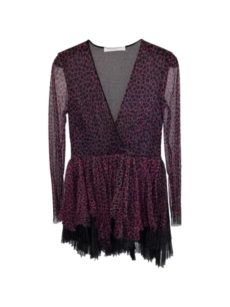 Rochie mini Philosophy Di Lorenzo Serafini cu imagine cu model leopard cu decolteu în V roz