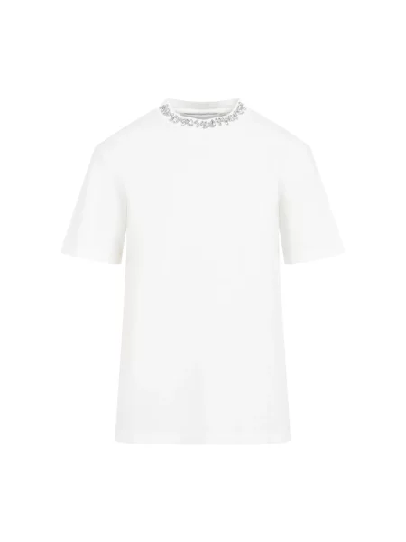 Koszulka Golden Goose z kryształkami biała