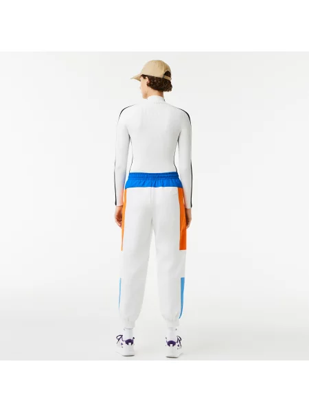 Lacoste Sweter Bezszwowy Z Kontrastowymi Paskami biały