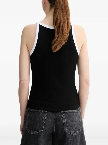 Top Gestuz cu broderie negru