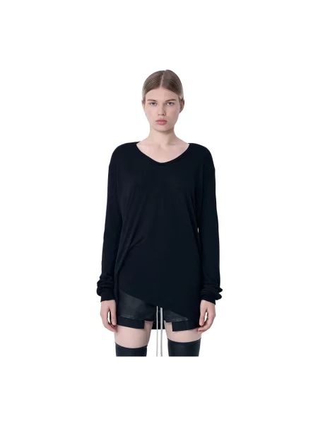 Długi top Rick Owens z długim rękawem czarny