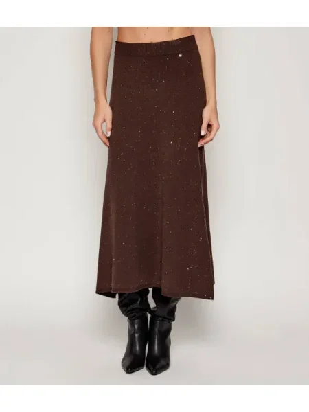 Fustă midi Liu Jo cu buline până la genunchi alb