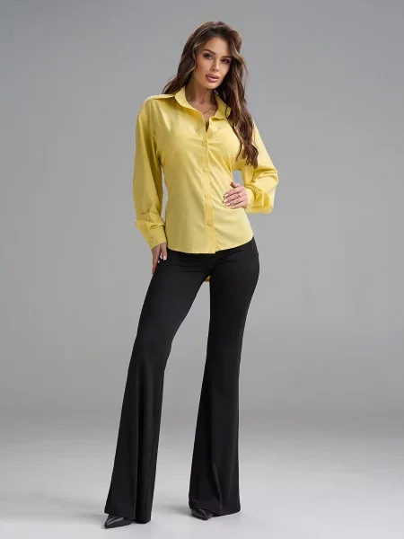 Сорочка повсякденна ISSA Plus комбінований верх жовтий