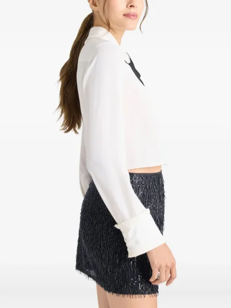 Bluzka Cinq A Sept z falbankami biała