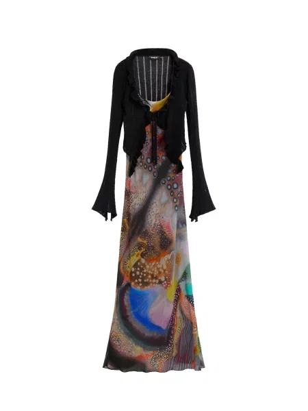 Desigual Rochie albastru / mauve / portocaliu homar negru