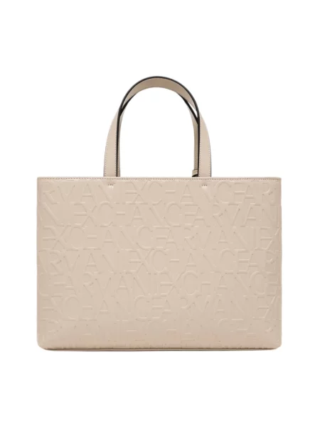 Shopperka Armani Exchange elegancka beżowa