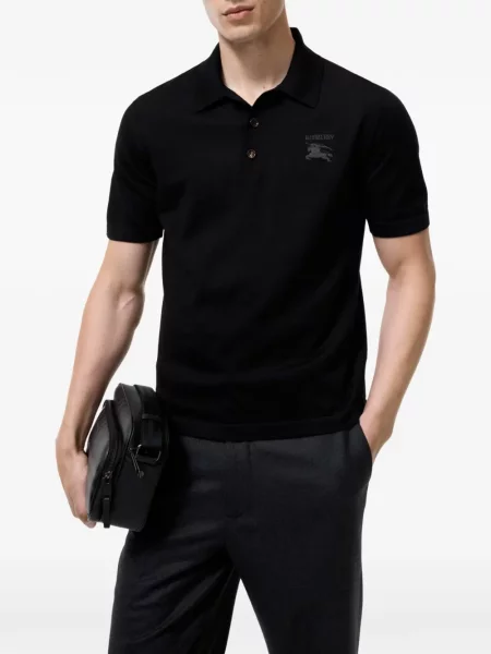 Μάλλινο polo Burberry μαύρο