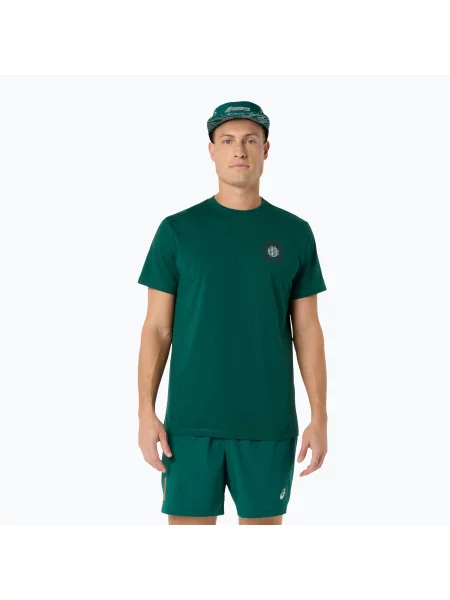 Tricou de tenis pentru bărbați ASICS Padel Court Graphic jewel green verde