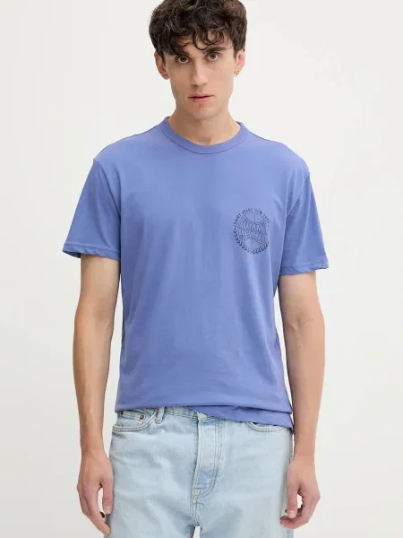 Тениска Tommy Jeans с десен синьо