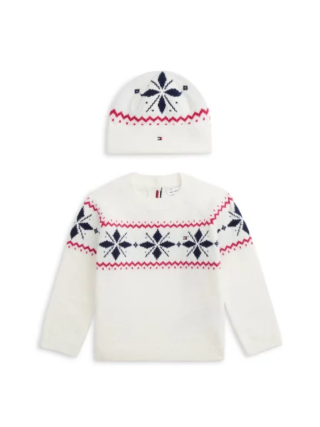TOMMY HILFIGER Pulover bleumarin / roșu alb