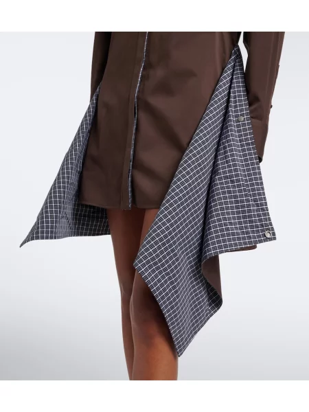 Rochie tip cămașă Loewe de mătase maro