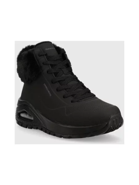 Botki Skechers skórzane czarne