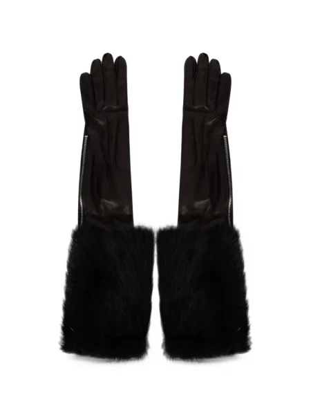 Mănuși Alberta Ferretti din piele negru