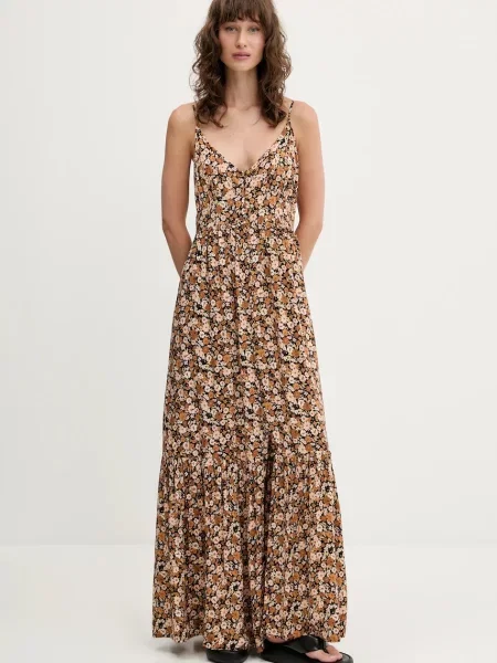 Rip Curl rochie maxi evazați maro