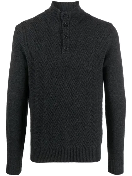 Pulover Corneliani cu model herringbone gri