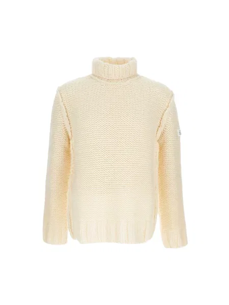 Sweter wełniany Mm6 Maison Margiela wełniany chunky beżowy