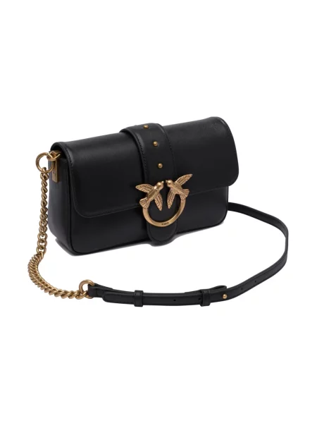 Torebka crossbody Pinko skórzana pikowana czarna