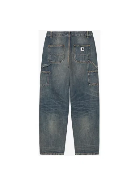 Jeans Carhartt WIP W Brandon Single Knee Pant Blue Worn Used Wash M niebieskie