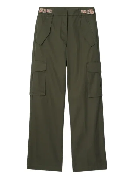 Pantaloni cargo Burberry în carouri verde