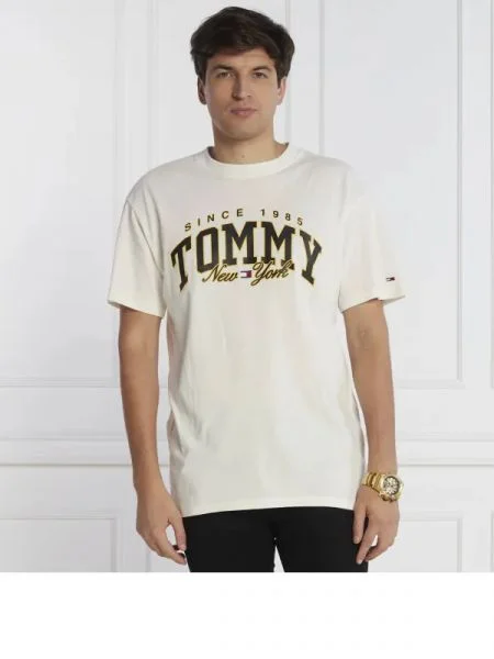 Tommy Jeans Tricou LUXE VARSITY | Relaxed fit alb