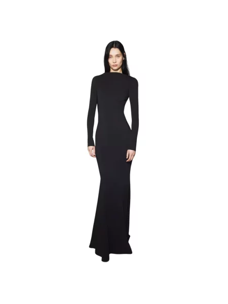 Sukienka Mugler z odkrytymi plecami czarna