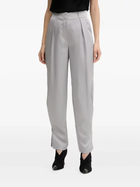 Pantaloni Twinset din satin gri