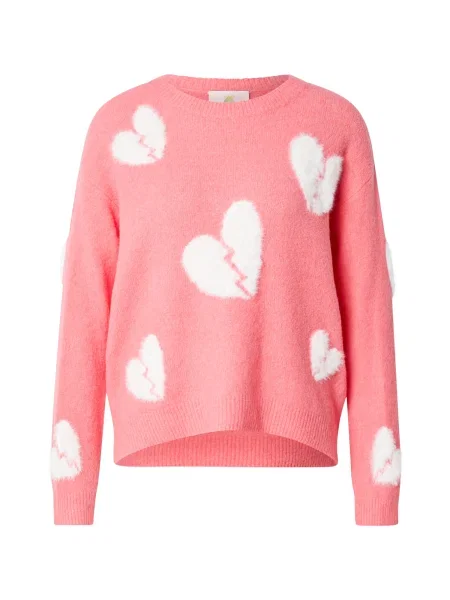 PRINCESS GOES HOLLYWOOD Pulover Broken Hearts roz deschis alb