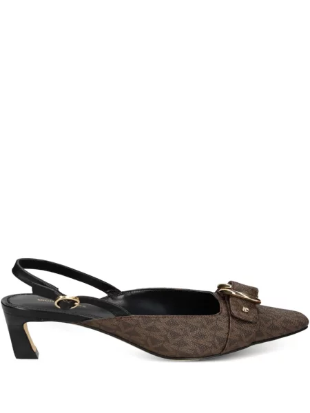 Кожени полуотворени обувки Michael Michael Kors на платформе златисто