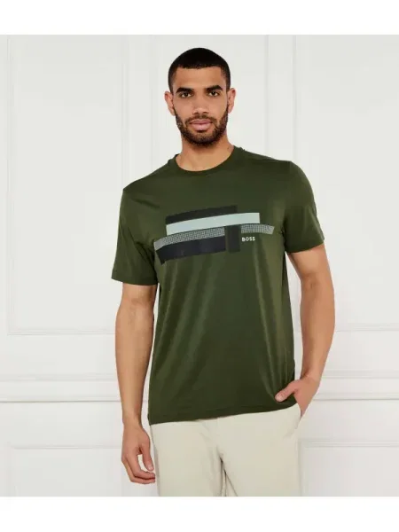 BOSS GREEN Tricou Glamping | Relaxed fit verde