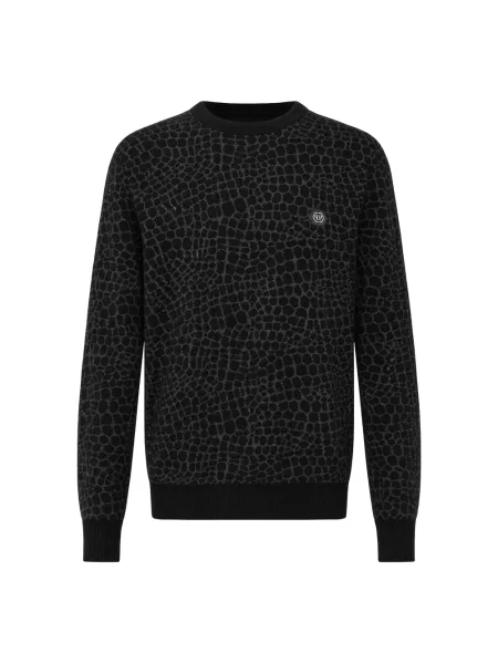 Sweter Philipp Plein wełniany czarny