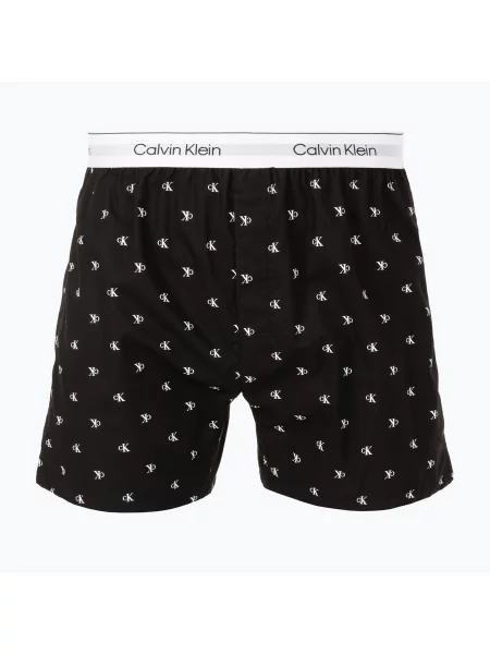 Boxerky Calvin Klein Boxer Trad diamond logo black černé