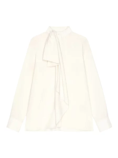Koszula Givenchy z kokardką drapowana beżowa