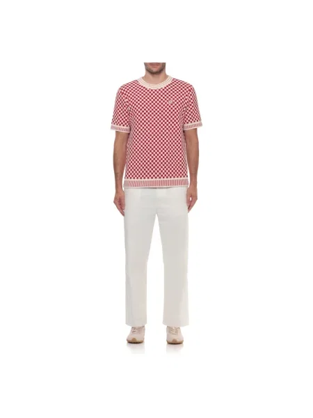 Sweter Casablanca w kratę czerwony