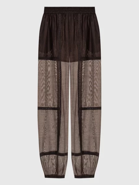 Кружевные джоггеры Twinset коричневые