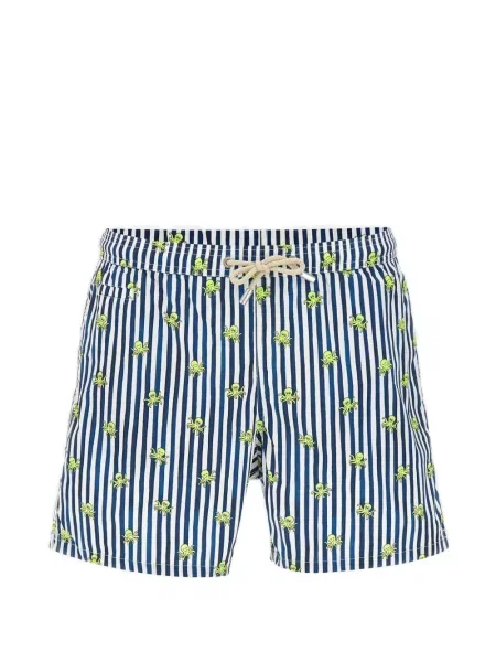 Slip de baie Mc2 Saint Barth cu dungi cu imagine albastru