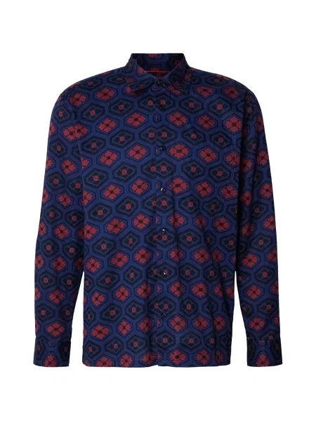 SCOTCH & SODA Cămașă bleumarin / roșu burgundy negru