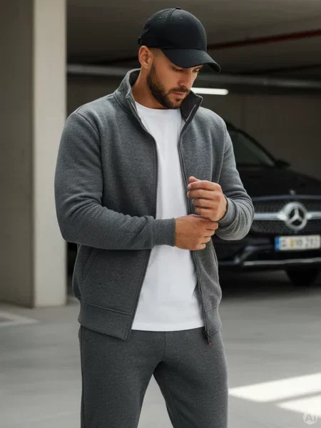 Bluza rozpinana bez kaptura antracytowa