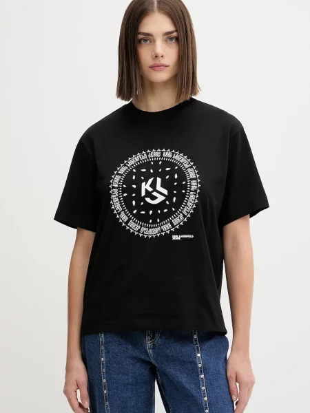 Karl Lagerfeld Jeans tricou din negru alb