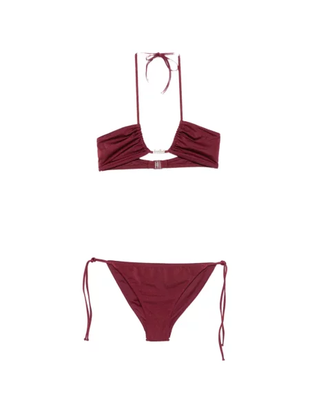 Bikini Mc2 Saint Barth cu legături cu gât halter roșu