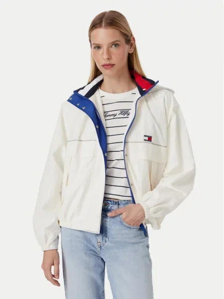 Tommy Jeans Geacă de vânt Regatta Oversize alb