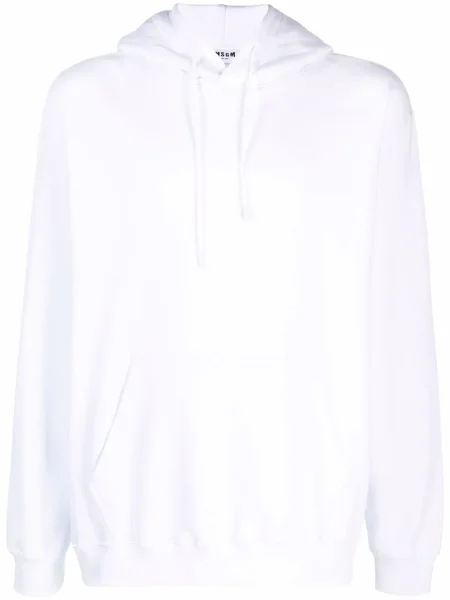 Mikina s kapucí Msgm s potiskem bílá