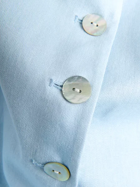 Reserved Жилет з льоном блідо-блакитний блакитний