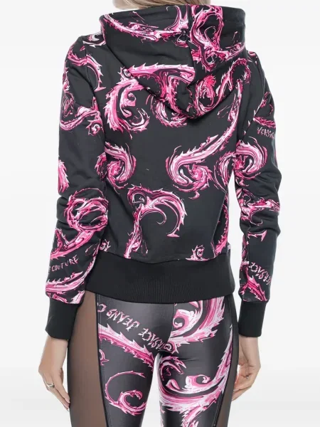 Geacă de blugi Versace Jeans Couture cu glugă negru