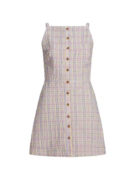 Rochie mini Markarian în carouri violet