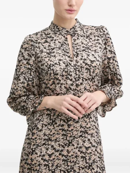 Rochie midi Bruuns Bazaar cu model floral cu imagine până la genunchi maro