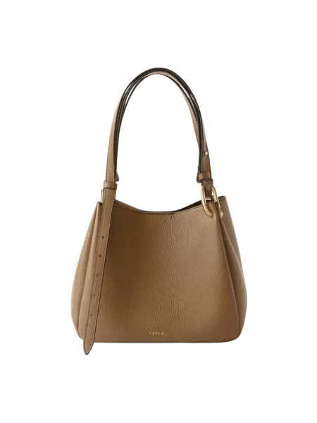 Shopperka Furla skórzana brązowa